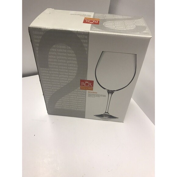 ITALY Wine RCR Goblets Crystal Glass Stem MADE IN ITALY NEW  In Original Box - Picture 1 of 7